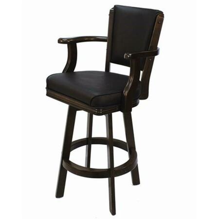 RAM GAME ROOM 30 In. Seat Height Backed Swivel Arms Barstool - Cappuccino BSTL2-CAP